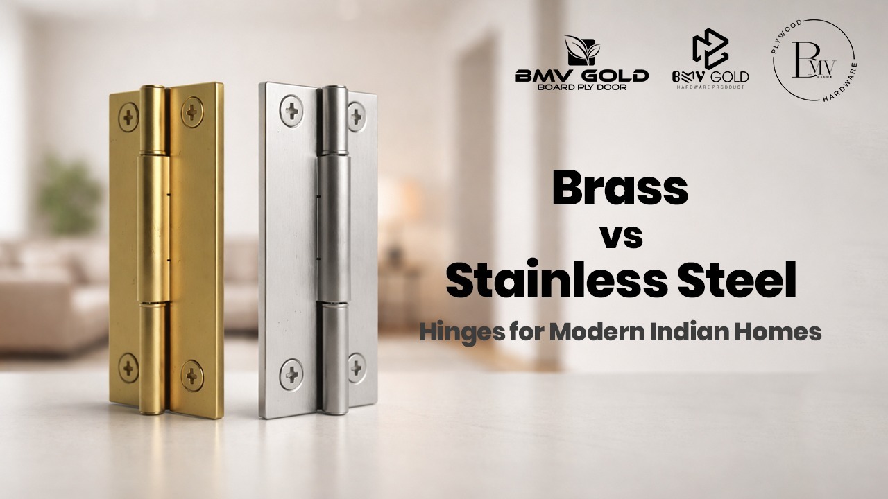 Comparison of brass and stainless steel door hinges for modern Indian homes by BMV Gold